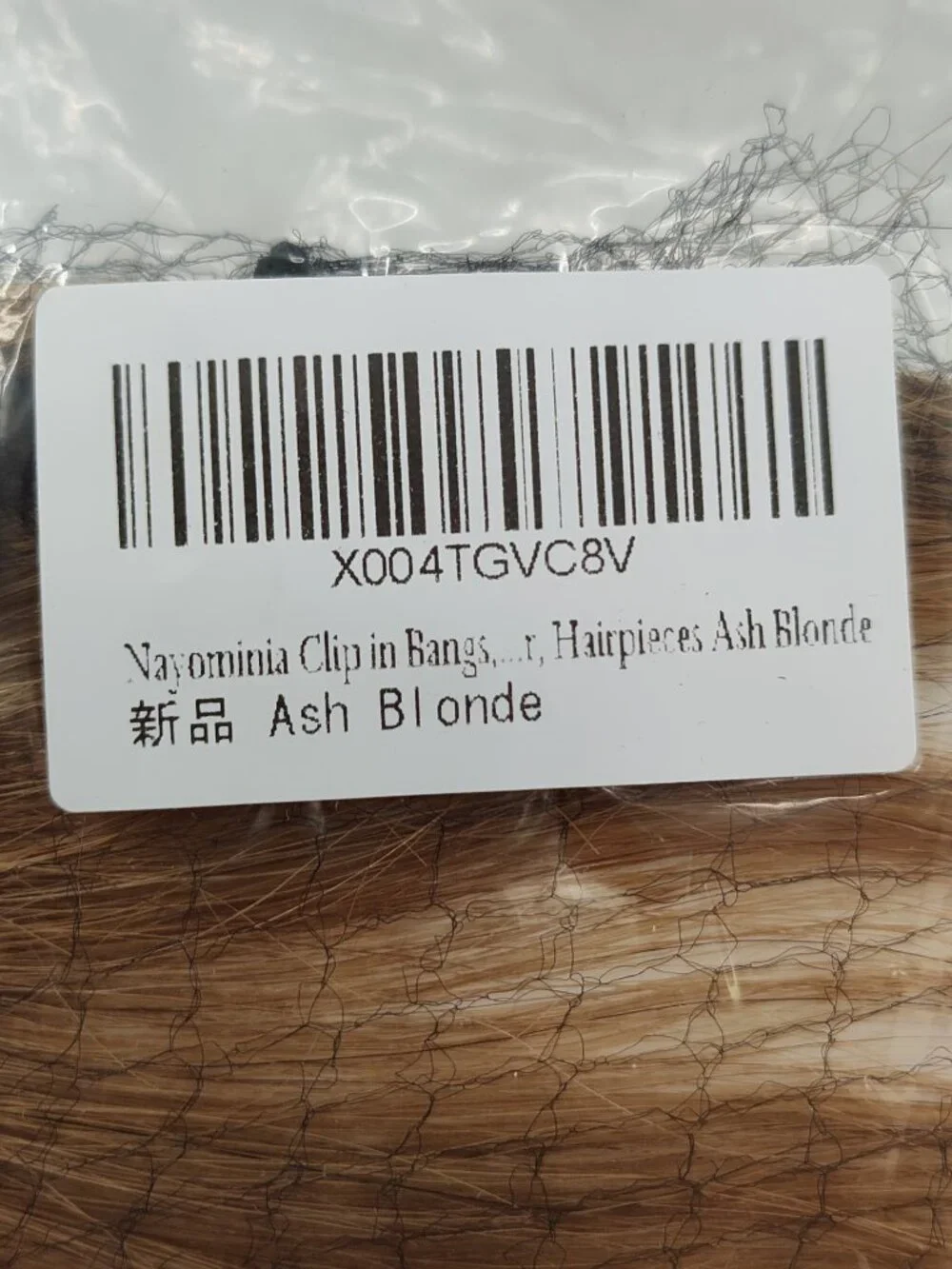 Nayominia Clip in Bangs Hairpiece Ash Blonde                   PA#652-PA#658@CMK